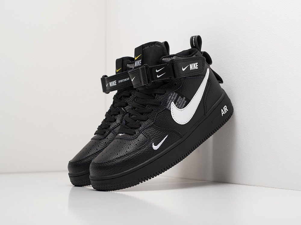 Nike zapatillas de deporte Air Force 1 mid LV8 mujer, color negro, vulcanizados de mujer| - AliExpress